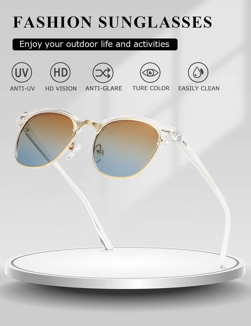 AEVOGUE Polarized Sunglasses For Women And Men Semi Rimless Frame Retro Sun Glasses AE0369 - Image 4