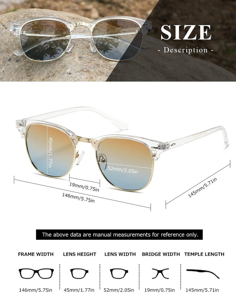 AEVOGUE Polarized Sunglasses For Women And Men Semi Rimless Frame Retro Sun Glasses AE0369 - Image 3