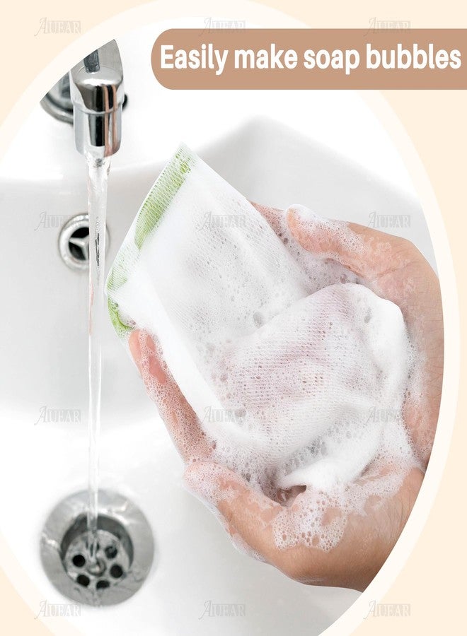 AUEAR, 20 Pack Handmade Soap Exfoliating Mesh Pouch Saver Bag Double Layer Bubble Foam Net Drawstring Holder (Assorted Colors) - Image 3