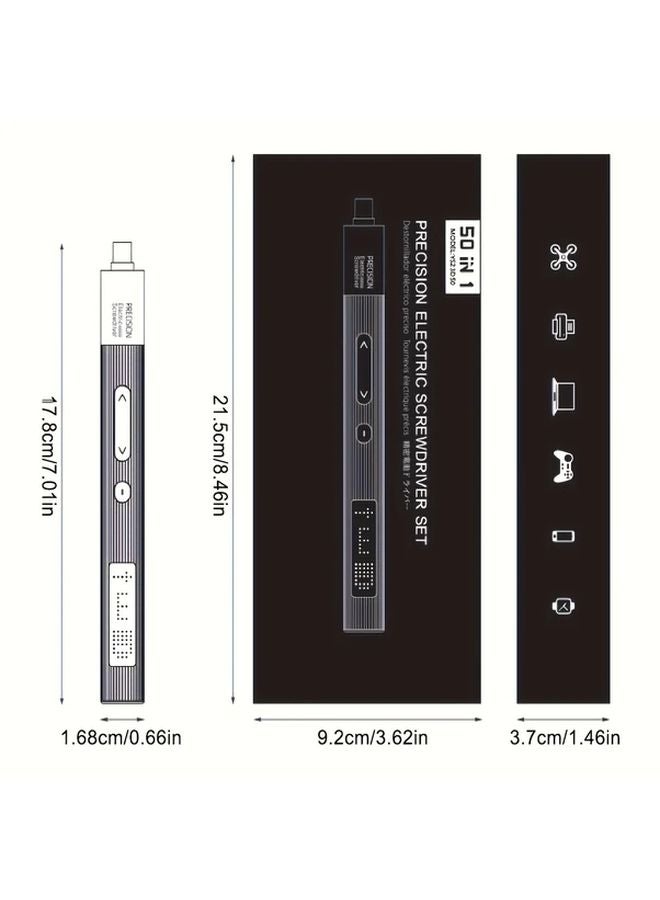 50 في 1 مجموعة مفك براغي كهربائي ثلاثي السرعات قابلة للتعديل أدوات إصلاح - Image 4