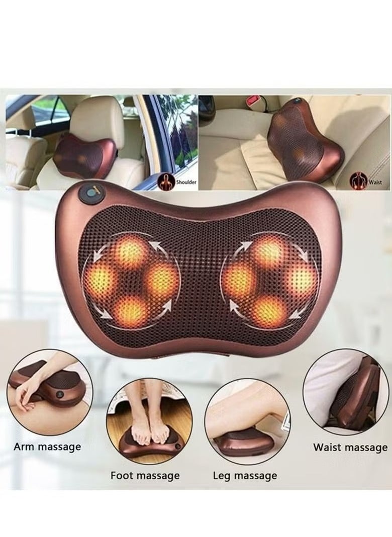 BORTONY Body Massage Pillow neck massager cushion seat stress pain relief relax massage Car or Electronic Massage Pillow Massager 4 Ball Neck Shoulder Massager Back Massager Home Office  - Image 2