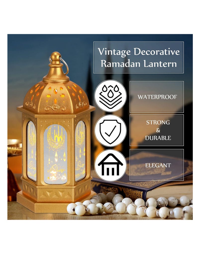 Ramadan Candle Lantern Led Eid Mubarak Lantern Ramadan Mubarak Lanterns Decorative Moon Star Ramadan Kareem Lights Led Vintage Decorative Hanging Lantern for Home Party Decor - Image 3