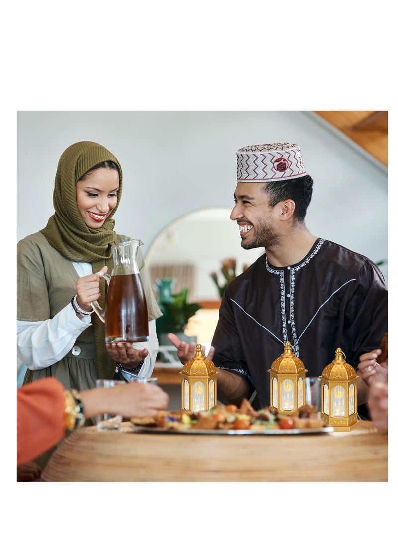 Ramadan Candle Lantern Led Eid Mubarak Lantern Ramadan Mubarak Lanterns Decorative Moon Star Ramadan Kareem Lights Led Vintage Decorative Hanging Lantern for Home Party Decor - Image 5