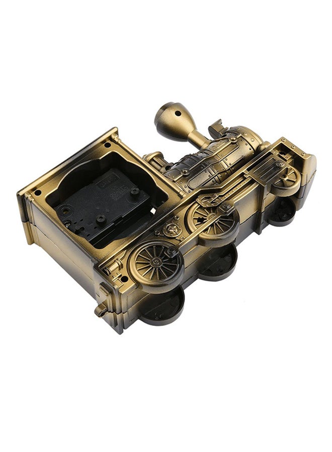 OUTAD Vintage Artistic Train Shape Alarm Desk Shelf Clock Gold - Image 3