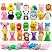 GOMIMEOR Erasers for Kids 35 Pcs Animal Pencil Erasers Bulk Puzzle Eraser for Classroom Prizes and School Supplies - Image 3