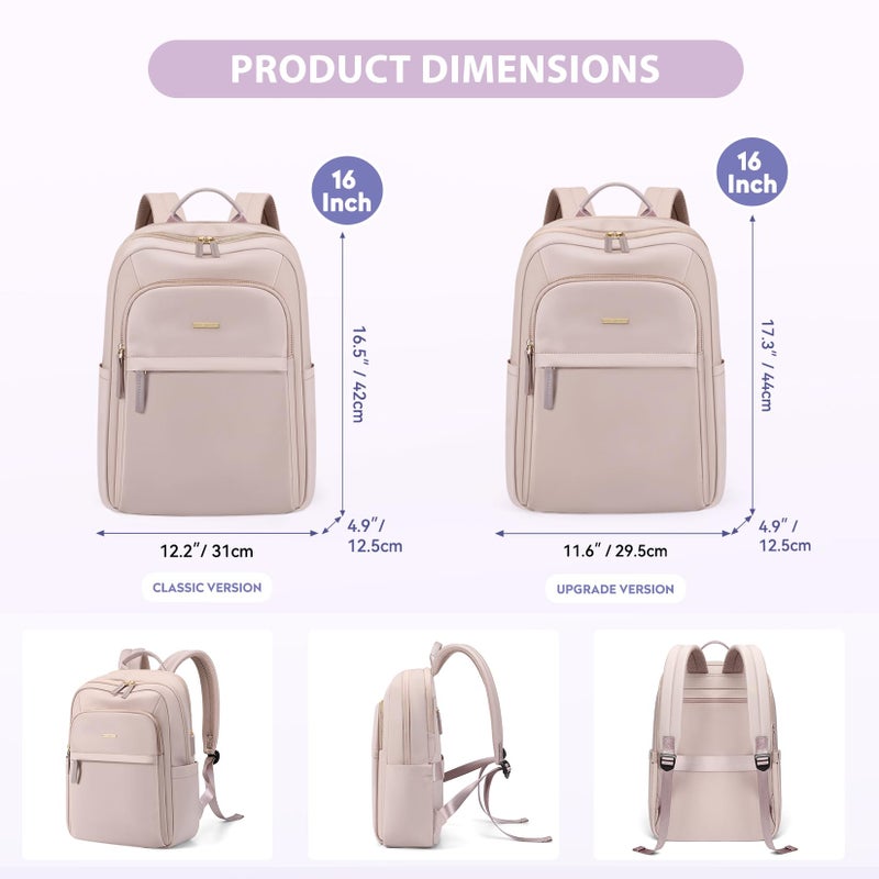 GOLF QUALITY Hiking Travel Backpack for Women Casual Business Weekender Multilayer Laptop Bag,16 Inch,Pink - Image 5