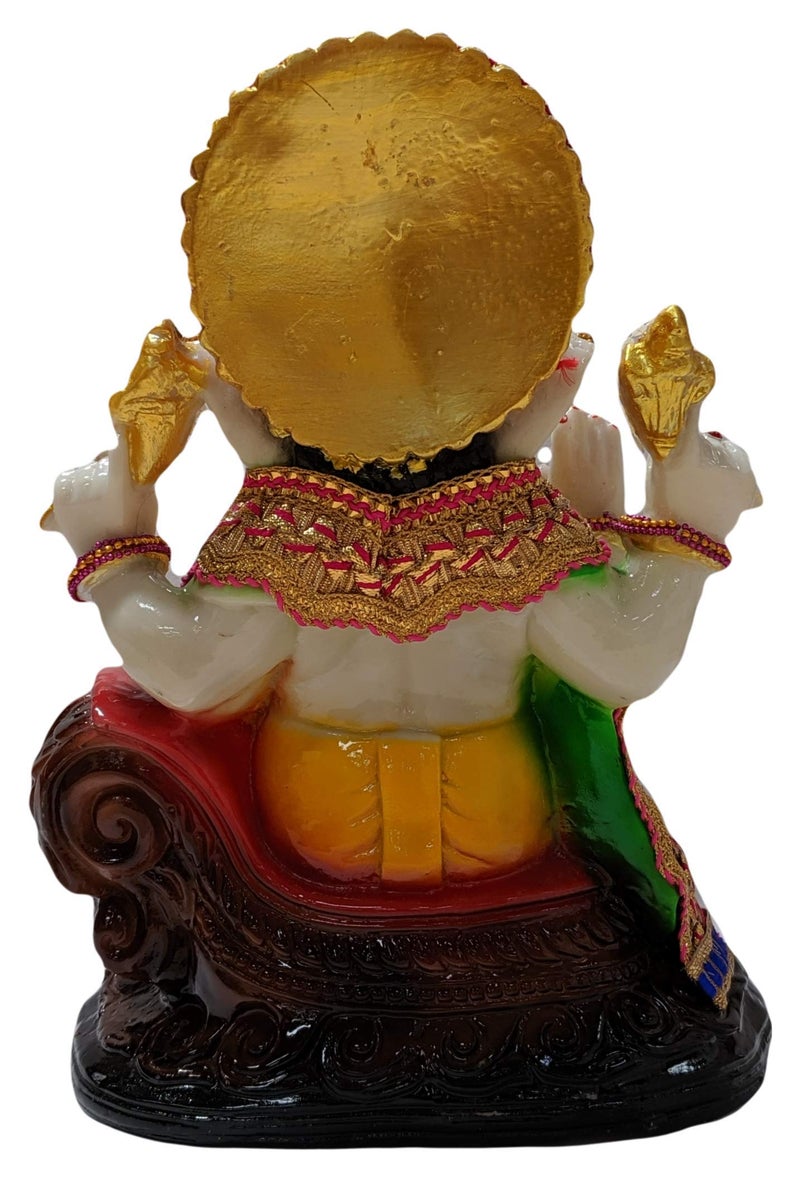 Sacred Blessings Resin Lord Ganesha Idol Ganesh Murti Statue Home Decor Ganeshji for Gift Showpiece (19 x 12 x 25) cm Multicolour,1 Piece - Image 4