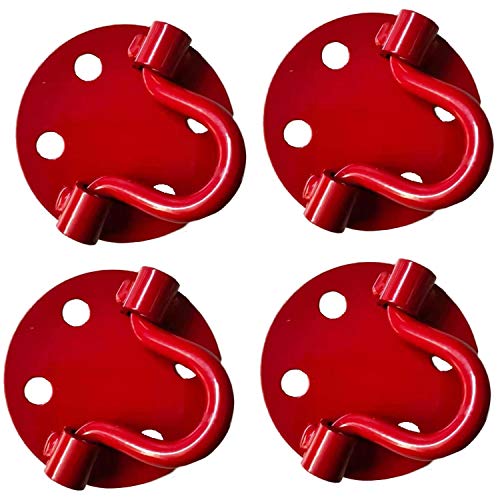 Keyfit Tools Low Profile Anchor Plate (4 Pack) Concrete Deck Patio Trailer Garage Floor Asphalt Driveway Bike Lock Anchor Point Use Your Screws Or Concrete Anchor & Tie Downs Ratchet Straps - Image 1