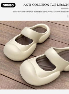 DUNISO Comfortable Women's Closed Toe Bath Slippers,Cushioning Thick Sole Soft Lightweight Slip-Resistant Bathing Shoes,Cute Simple Casual Round-toed Summer Slippers Shower Shoes with Removable Insoles,Suitable for Home Shower House Bathroom Beach Sandals  - Image 3