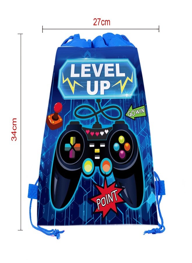 CC HOME 12Pcs Game On Drawstring Party Bags, Gamepad Pixels My World Gift Candy Treat Bags, Game Theme Party Favor Bags for Baby Shower Kids Girls Boys Birthday Party Decorations 10.6 x 13.4 inch - Image 3
