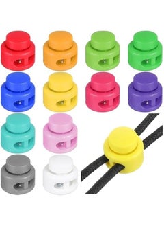 Generic 12PCS Assorted Colors Plastic Cord Locks, Toggles Spring Stopper Sliding Fastener ons Cord End Clasp for Drawstring Bags Clothes Backpacks Paracord Shoeslace  - Image 1