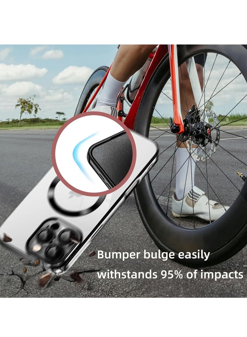 JAJEEK iPhone 16 Pro Max Magnetic Case Compatible with MagSafe, Built-in Camera Protector, Soft TPU Anti-Scratch Shockproof Clear Case, Slim Design for iPhone 16 Pro Max 6.1 Inch - Image 4