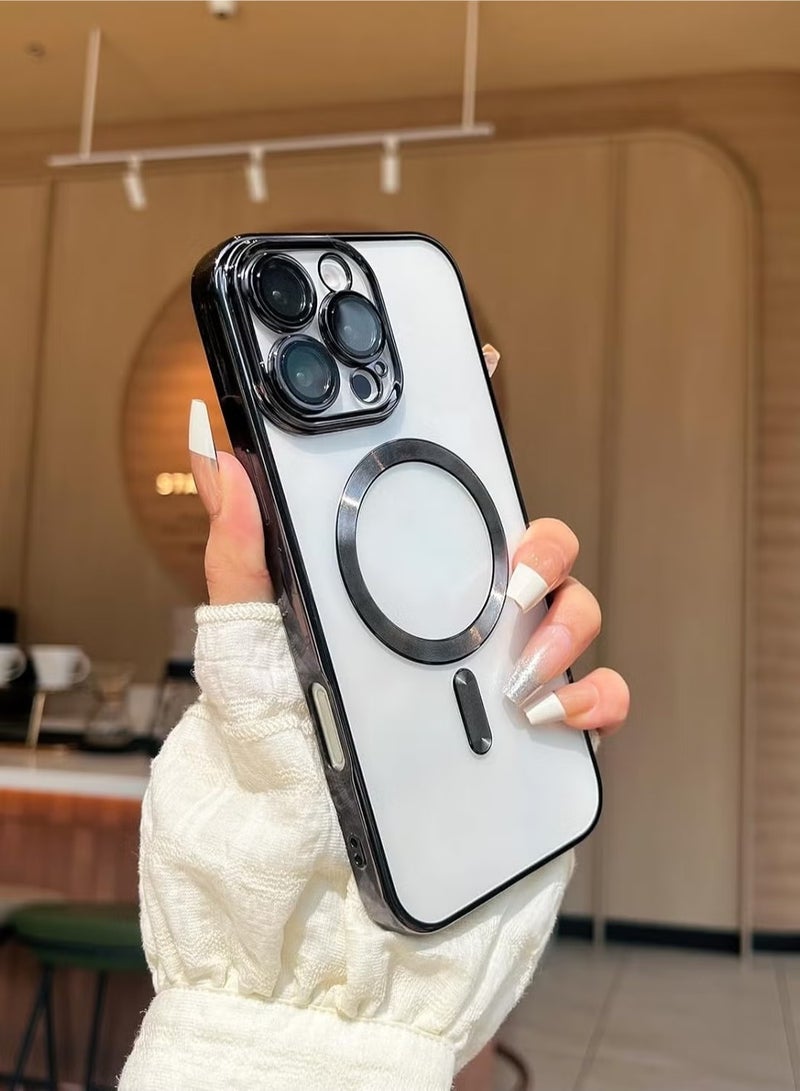 JAJEEK iPhone 16 Pro Max Magnetic Case Compatible with MagSafe, Built-in Camera Protector, Soft TPU Anti-Scratch Shockproof Clear Case, Slim Design for iPhone 16 Pro Max 6.1 Inch - Image 2