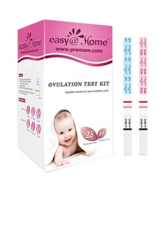 Easy@Home Ovulation & Pregnancy Test Strips Kit: 25 Ovulation Strips and 10 Pregnancy Tests 