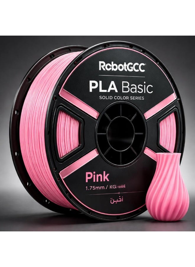 robotgcc PLA Basic Pink 1.75mm 3D Printing Material 1KG Spool for FDM 3D Printer, Smooth Extrusion Stable Diameter ±0.02mm Low Warping Strong Layer Adhesion Easy Print PLA for Decorative Models Figurines DIY Projects Educational Prototyping High Precision Consistent Filament - Image 2