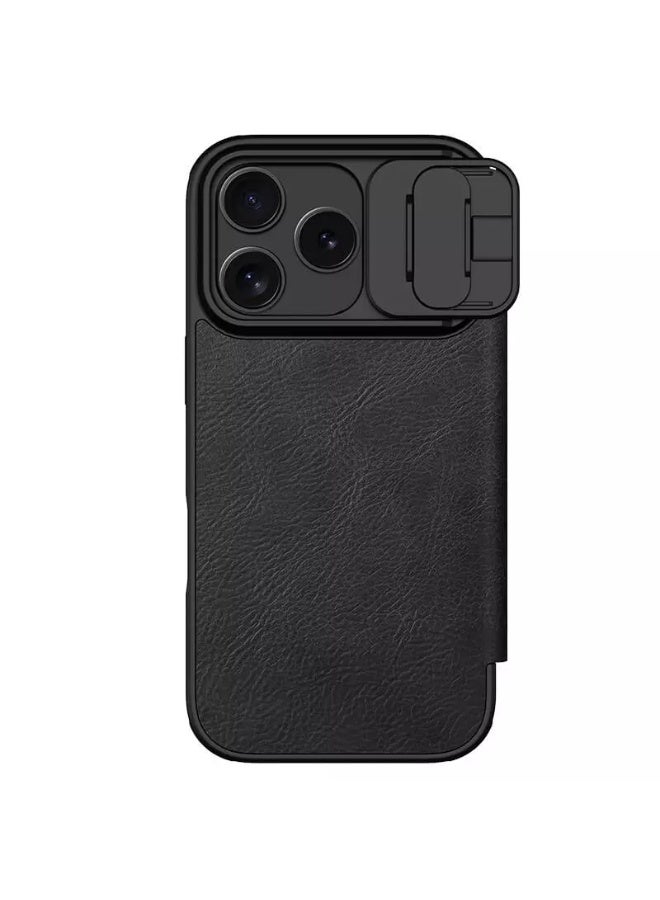 Nillkin Qin Pro Series Leather Flip Case for iPhone 17 Pro (6.3”, 2025) – Premium Textured Leather, Card Slot, Slim Full Protection Cover - Image 1