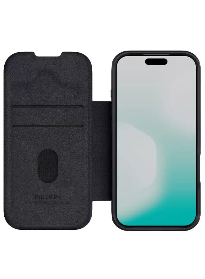 Nillkin Qin Pro Series Leather Flip Case for iPhone 17 Pro (6.3”, 2025) – Premium Textured Leather, Card Slot, Slim Full Protection Cover - Image 2