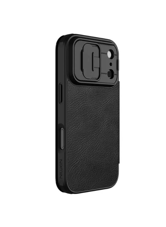 Nillkin Qin Pro Series Leather Flip Case for iPhone 17 Pro (6.3”, 2025) – Premium Textured Leather, Card Slot, Slim Full Protection Cover - Image 4