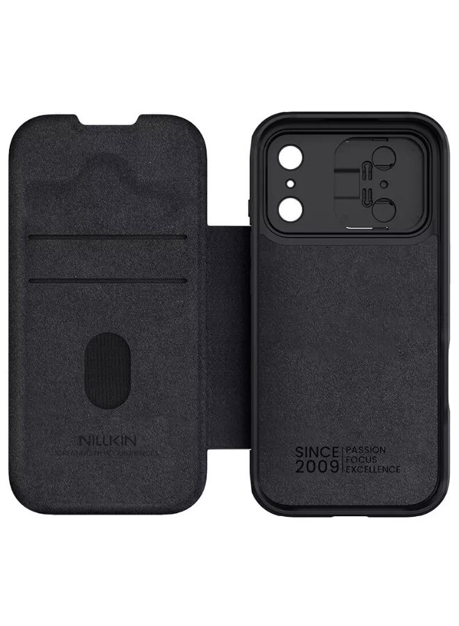 Nillkin Qin Pro Series Leather Flip Case for iPhone 17 Pro (6.3”, 2025) – Premium Textured Leather, Card Slot, Slim Full Protection Cover - Image 5