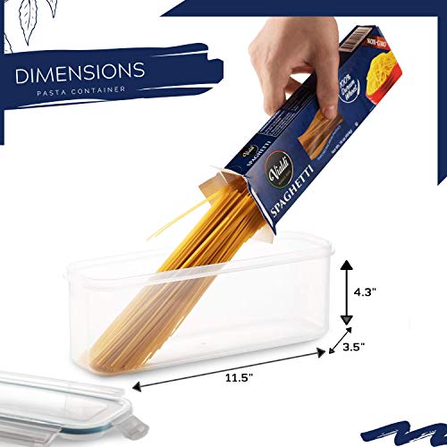 Komax Biokips Pasta Storage Containers w/Locking Lids (Set of 2) Airtight Food Storage Containers for Pantry - Pasta Containers for Organizing Pantry - Dishwasher Safe Canister Set (11.5 x 3.5 x 4.3) - Image 5