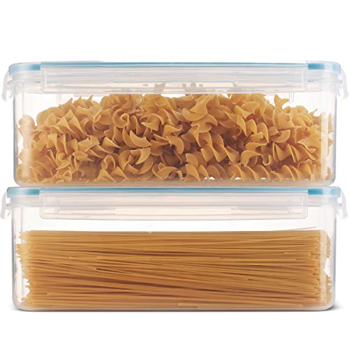 Komax Biokips Pasta Storage Containers w/Locking Lids (Set of 2) Airtight Food Storage Containers for Pantry - Pasta Containers for Organizing Pantry - Dishwasher Safe Canister Set (11.5 x 3.5 x 4.3) - Image 4
