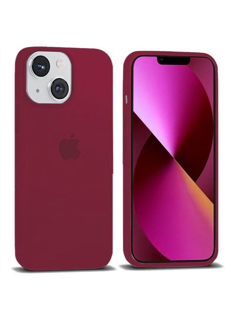 Liquid Silicone Case Protector Compatible with iPhone 14 (6.1 inch), Silky-Soft Touch Full Body Protection Shockproof Cover Case with Soft Microfiber Lining - Red - Image 1