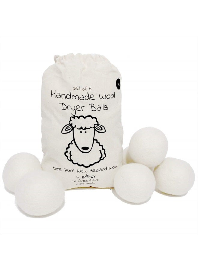 Ecoigy Wool Dryer Balls Organic XL 6-Pack by Ecoigy, Reusable Natural Fabric Softener for Laundry, Dryer Sheets Alternative, New Zealand Wool, Speed Up Dry Time, Cut Energy Costs - Image 2