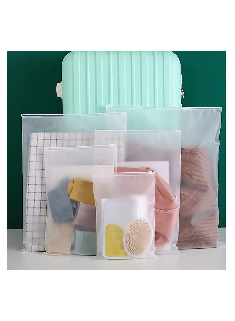 25 Pieces Plastic Zip lock Bags Frosted Clothes Packaging Bags for ShippingTravel Storage Bags Clear Plastic Apparel Bag Resealable Apparel Zip Bags - Image 1
