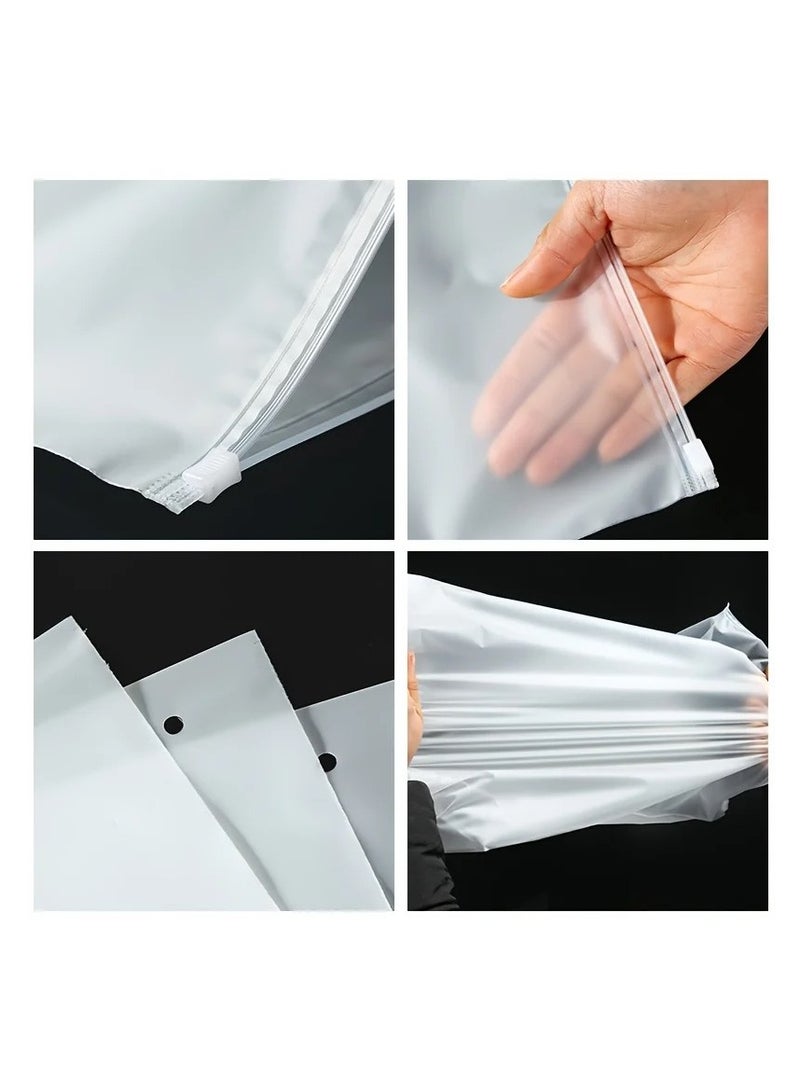 25 Pieces Plastic Zip lock Bags Frosted Clothes Packaging Bags for ShippingTravel Storage Bags Clear Plastic Apparel Bag Resealable Apparel Zip Bags - Image 2