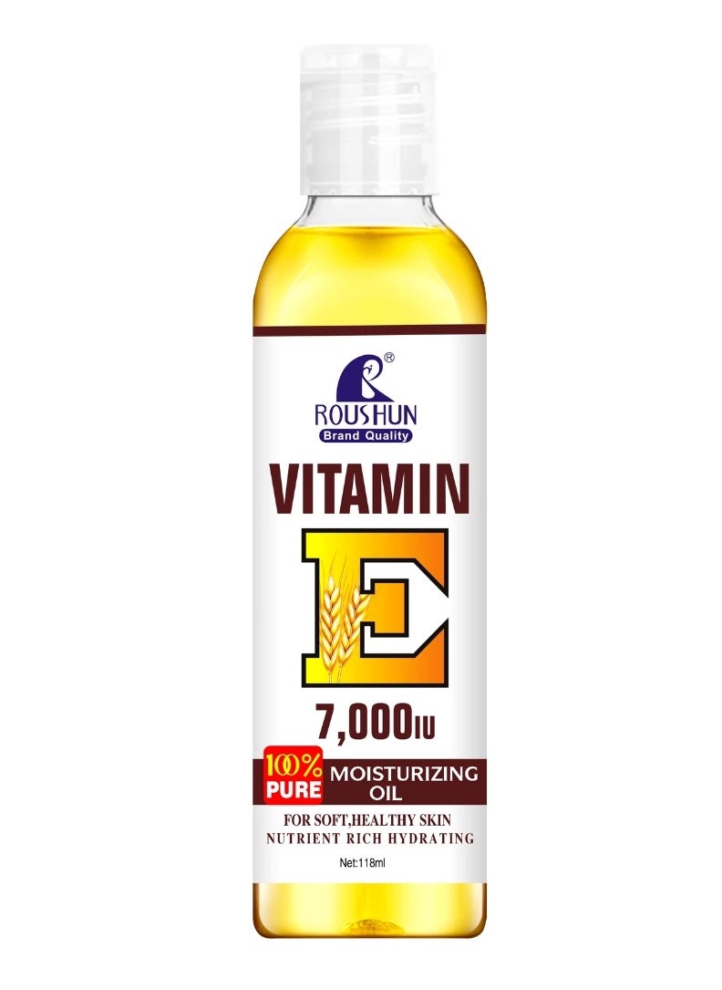 ROUSHUN Vitamin E 7000IU Moisturizing Oil 118ml 100% Pure Natural Antioxidant & Soothing Vitamin E Oils for Face Body Skin and Nails Natural Pure Hydrating Oil Repair Dry Damaged Skin Smooth Even Skin Tone  - Image 2