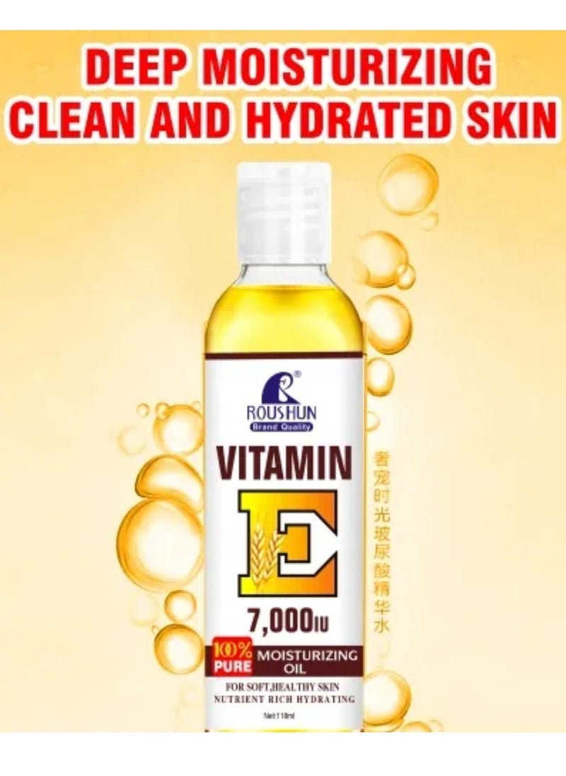 ROUSHUN Vitamin E 7000IU Moisturizing Oil 118ml 100% Pure Natural Antioxidant & Soothing Vitamin E Oils for Face Body Skin and Nails Natural Pure Hydrating Oil Repair Dry Damaged Skin Smooth Even Skin Tone  - Image 5