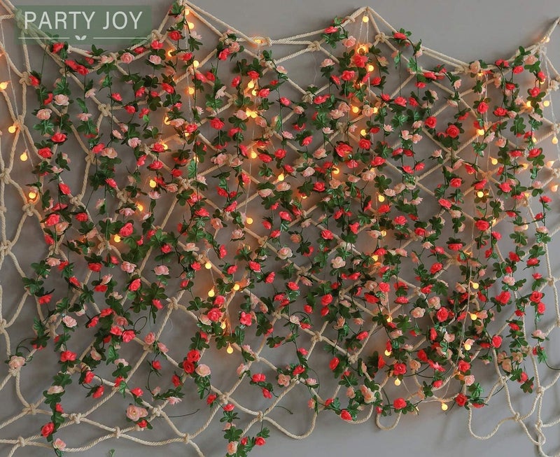 Partyjoy 8pcs 65.6Ft Flower Garland,PARTY JOY Fake Rose Vine Artificial Flowers Hanging Rose Ivy Garland for Room Wall Decor Hanging Baskets Wedding Arch Garden Background Decor (Pink-8PCS) - Image 5