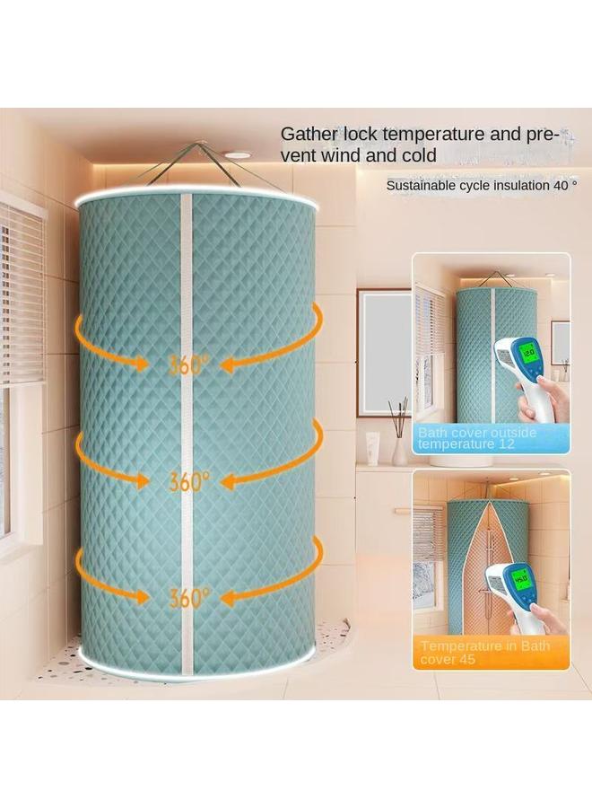 Bluejw Bath Cover Cotton Extra Thick Household Thickened Bath Artifact Fully Enclosed Waterproof Winter Bathroom Insulation Cover Warm Shower Curtain - Image 4