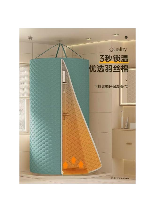 Bluejw Bath Cover Cotton Extra Thick Household Thickened Bath Artifact Fully Enclosed Waterproof Winter Bathroom Insulation Cover Warm Shower Curtain - Image 2