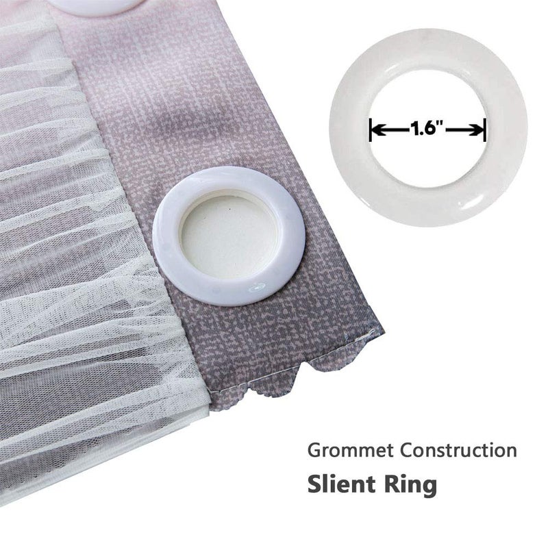 FANLI Ombre Rainbow Blackout Curtains for Kid Girls Bedroom Living Room Darking Stripe Double Layer Star Cut Out Wall Home Decor Gradient Grommet Window Curtains (Pink/Grey, 52W x 84L) - Image 4