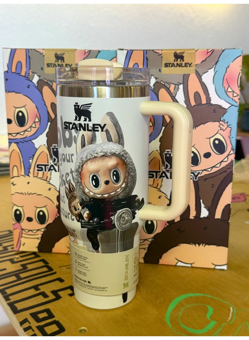 Stanley Labubu Quencher H2.0 40oz Limited Edition Tumbler | Double Wall Vacuum Insulated Stainless Steel Travel Mug with Handle & FlowState Lid | Keeps Drinks Cold 12h & Hot 7h | Eco-Friendly Reusable Cup with Straw Stopper – Exclusive Labubu Gift Box Packaging - Image 2