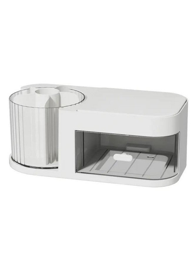 Furret Rotating Transparent Makeup Brush Holder & Cosmetics Organizer - Stylish Desktop Storage for Jewelry and Lipstick - Perfect for Girls and Women Elegant Look
