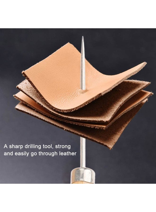 5 s Sewing Awls, Leather Sewing Needle with Wood Handle, Pinpoint Stitching Sewing Awl Repair Tool for DIY Handmade Cloth Leather Shoe  - Image 4