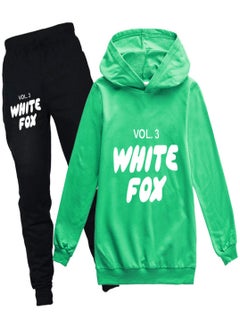 white fox Unisex long Sleeve Stylish Top hoodie cotton sweatshirts for Boys Girls Kid Children