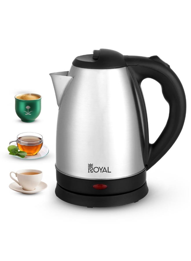 Royal Stainless Steel Electric Kettle 1.8L 1500W | Cordless 360° Base, Auto Shut-Off, Boil-Dry & Overheat Protection | RA-EK1827 Silver 1.8 L 1800 W RA-EK1827 Silver - Image 1