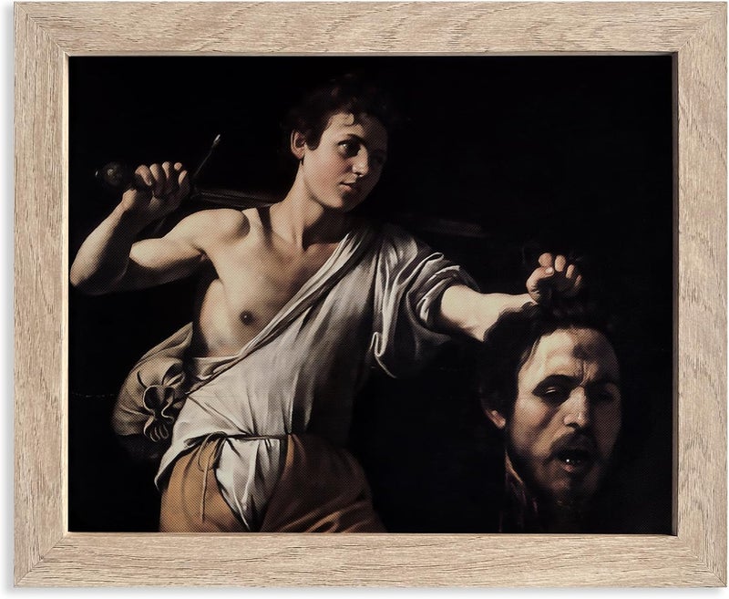 HoozGee David with the Head of Goliath Framed Wall Art Prints by Caravaggio - Image 1