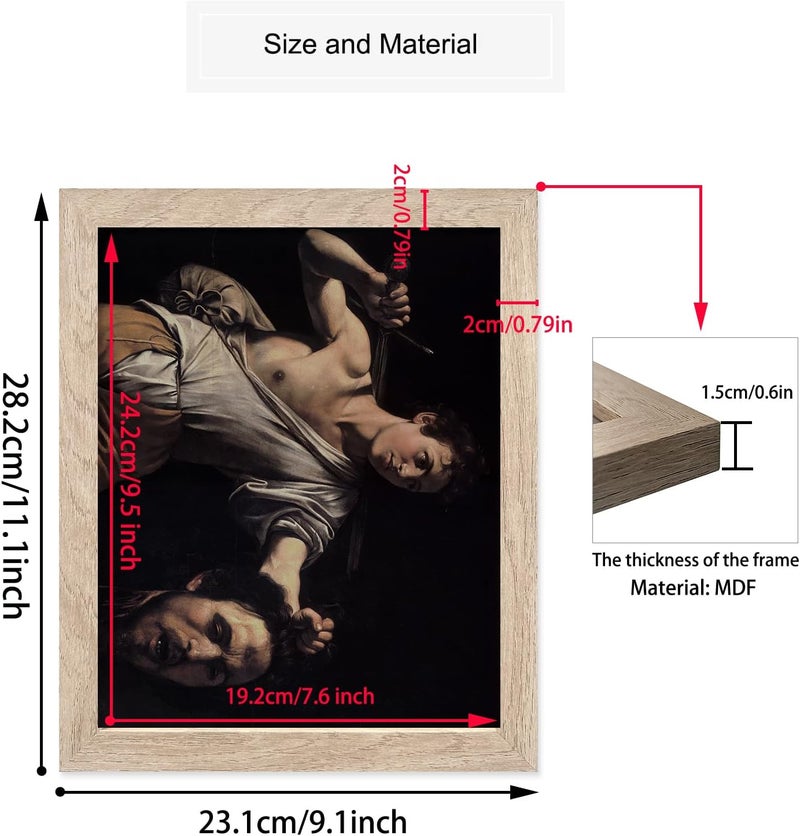HoozGee David with the Head of Goliath Framed Wall Art Prints by Caravaggio - Image 5