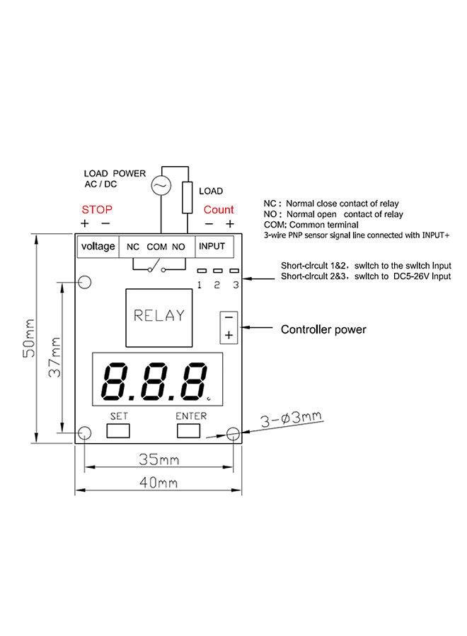 Generic - CT 1.1 Counter Controller Module Counter Kit Module Circuit Board 0~999 Counting Range 12V - Image 1