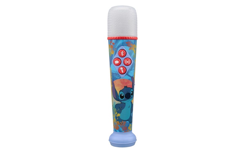 eKids Disney Stitch Karaoke Microphone for Kids, Bluetooth Microphone with Echo Effects and Light Show (Stitch) - Image 1