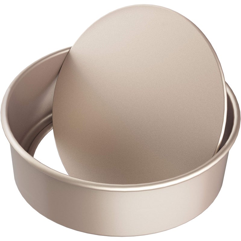 CHEFMADE Bakeware Round Cake Pan 6Inch with Removable Loose Bottom Nonstick Quick Release Coating Chiffon Bakeware for Oven and Instant Pot Baking Champagne Gold