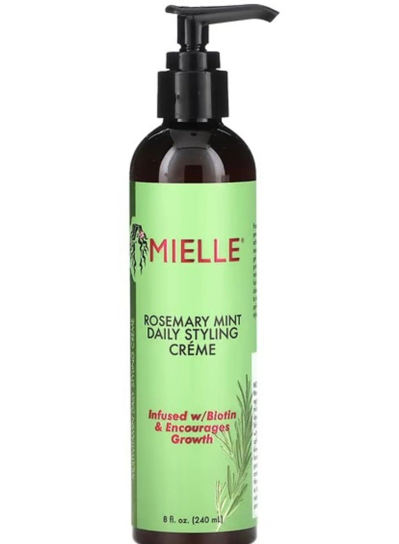 Rosemary Mint Multi Vitamin Daily Styling Creme For Curly Hair Definition Paraben And Silicone Free 240 ml