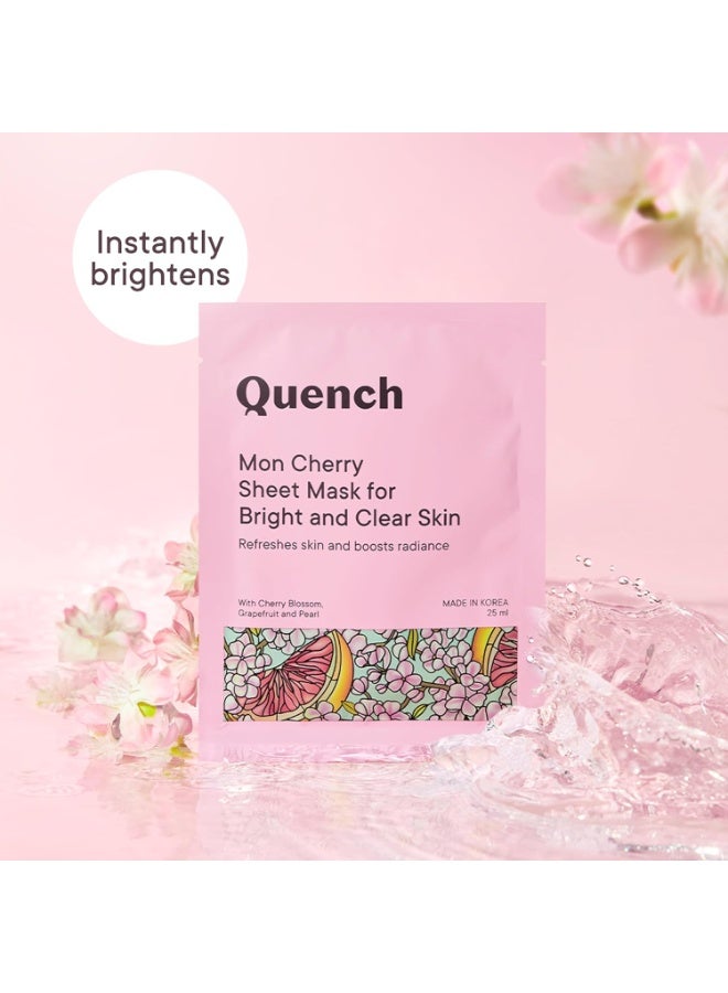 كوينش QUENCH BOTANICS: قناع ورقي كوري لتفتيح البشرة بلمسة إشراق زهر الكرز | قناع وجه كوري لبشرة متألقة | يرطب البشرة ويوحد لونها | صُنع في كوريا (25 مل) - Image 3