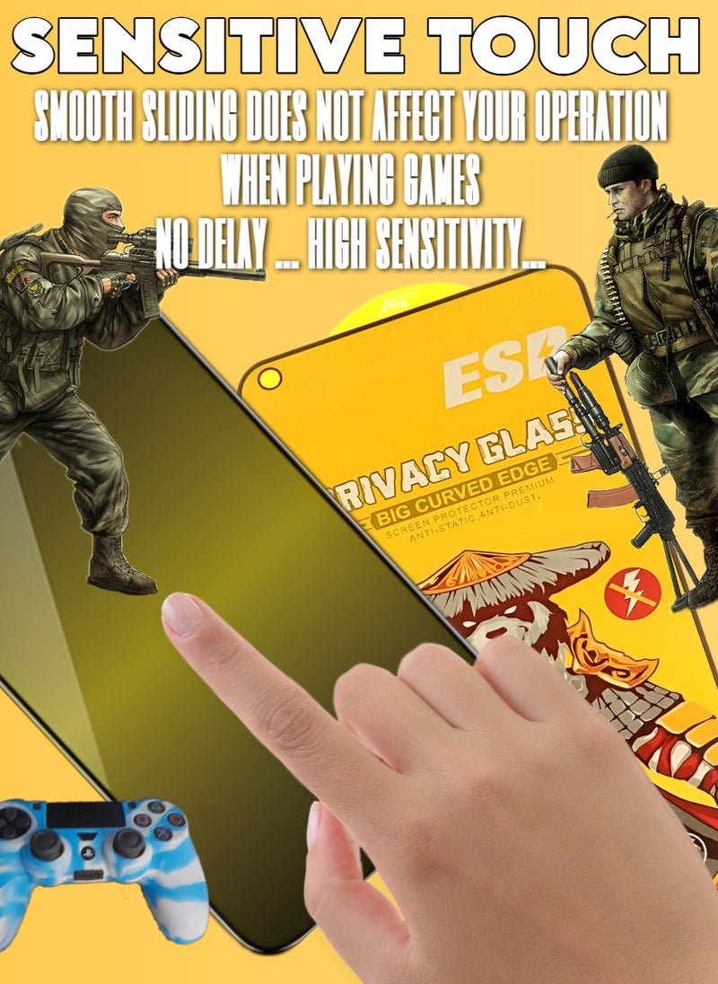 ESD Tempered Dustproof Privacy Glass Screen Protector Compatible For Samsung Galaxy A21s - Image 3