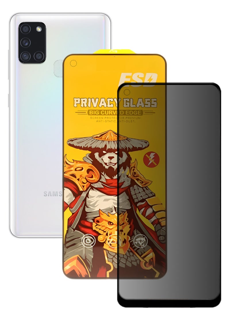 ESD Tempered Dustproof Privacy Glass Screen Protector Compatible For Samsung Galaxy A21s - Image 1