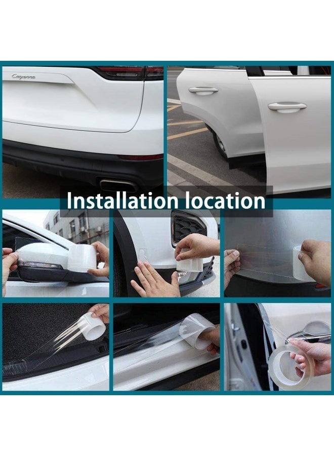 جروسي واقيات حافة باب السيارة، شريط عام شفاف 16 Ft مضاد للخدش، واقي عتبة باب قطاع لاصق مضاد للخدش للمصادم الأمامي والخلفي، يناسب جميع المركبات - Image 3